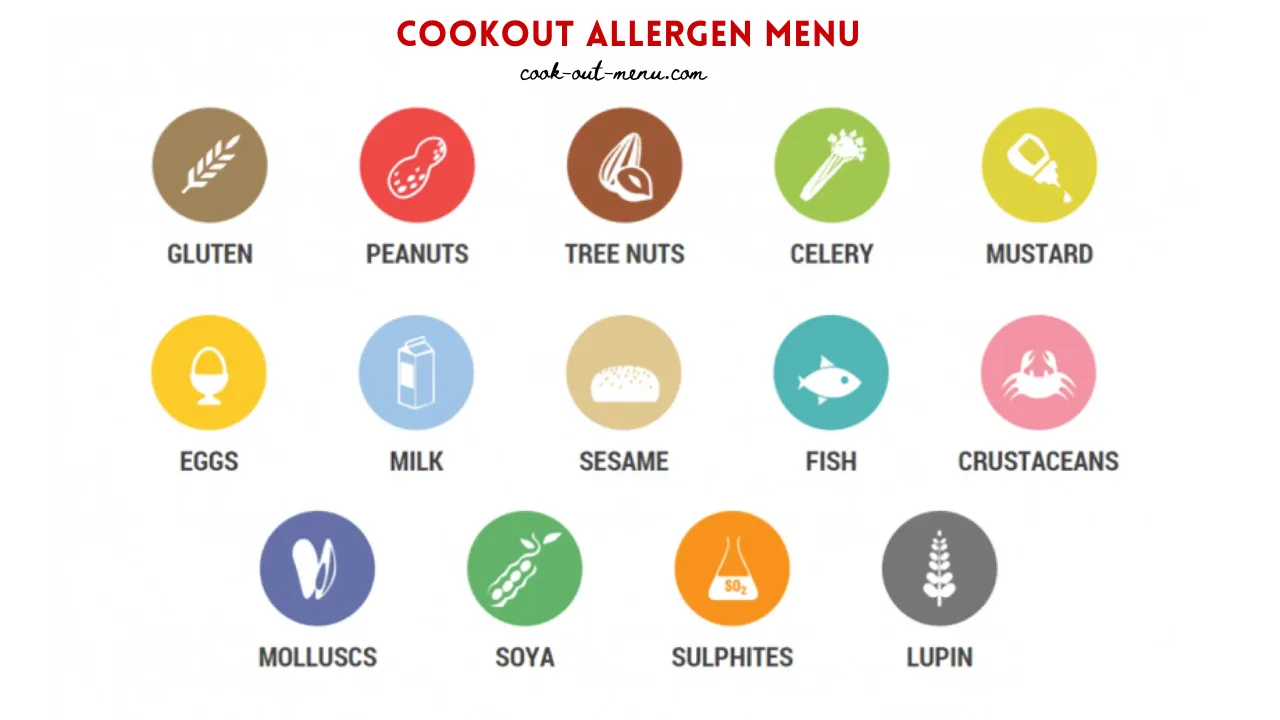 Cookout Allergy Menu