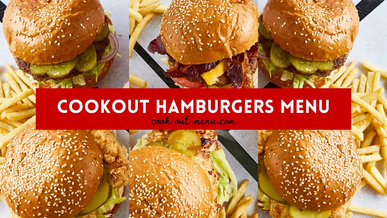 Cookout Hamburgers Menu