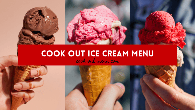 Cook Out Ice Cream Menu